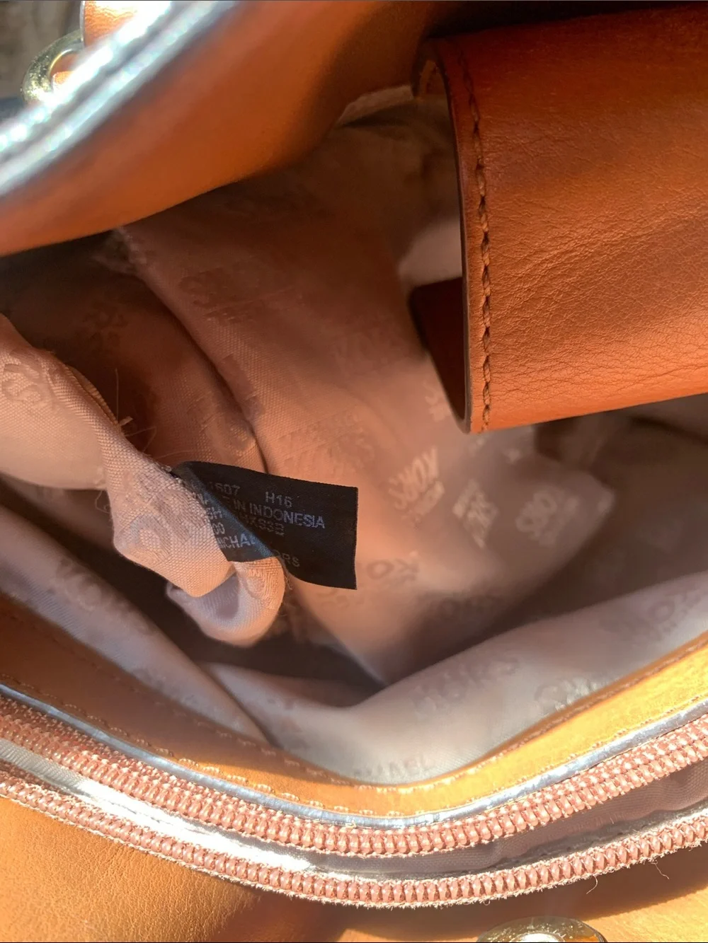 Michael Kors Brown & Tan Logo Tote with Gold Hardware